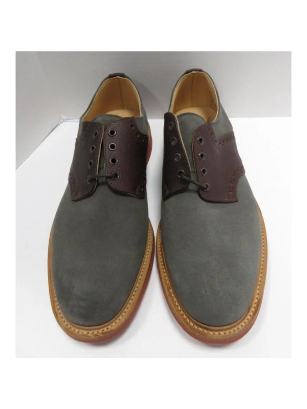 Mark McNairy Shoes 11 Gray New Amsterdam Saddle Oxford Suede Leather *